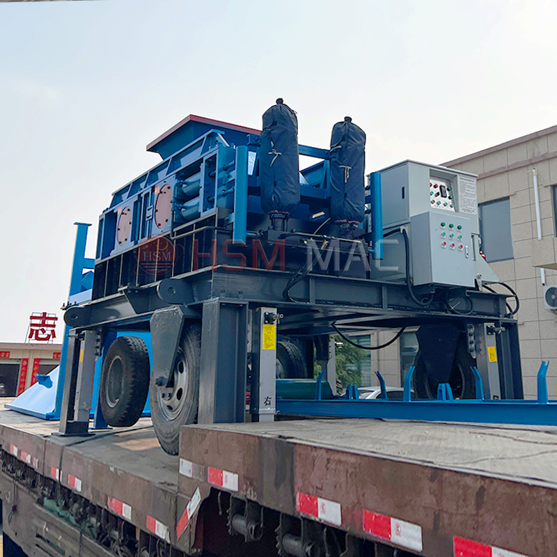 時(shí)產(chǎn)100噸瓜米石移動(dòng)對(duì)輥制砂一體機(jī)型號(hào)怎么選？